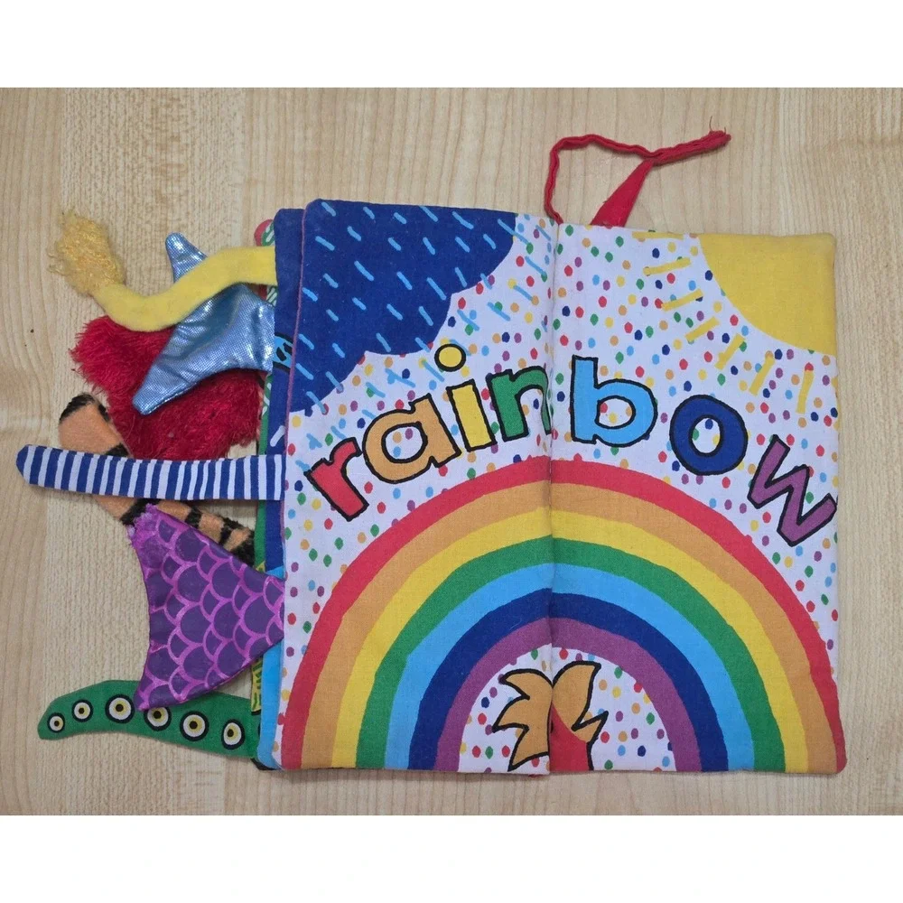 Jellycat Rainbow Tails Soft Cloth Crinkle Sensory Baby Book PLZ READ DESCRIPTION